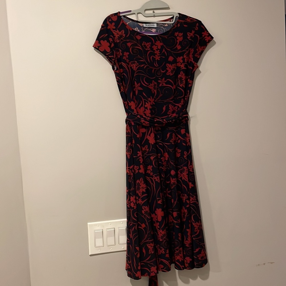 Karina dress, small,  dark red and black ( maybe navy)